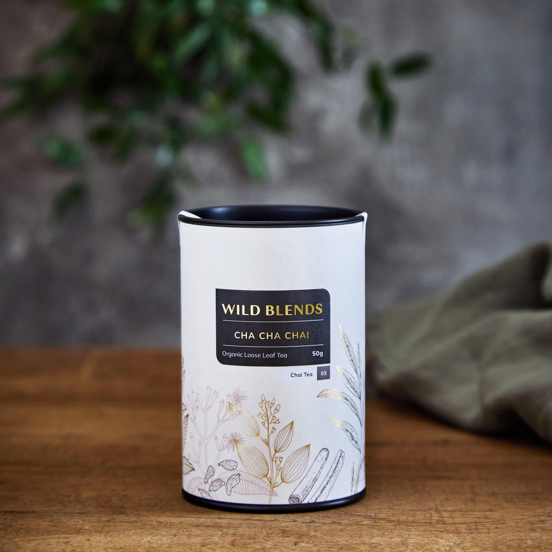 Wild Blends chai chai tea tin image